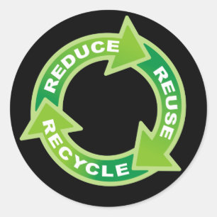 Recyceltest-Aufkleber reduzieren Runder Aufkleber