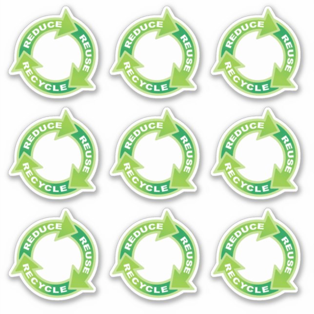 Recyceltest für Aufkleber für die Wiederverwendung (Vorderseite)