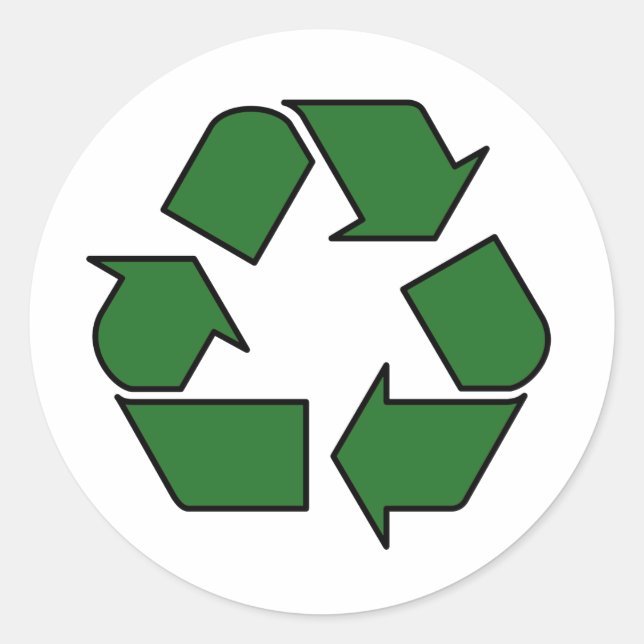 Recyceltest-Symbol-Pfeil 3R für die Wiederverwendu Runder Aufkleber (Vorderseite)