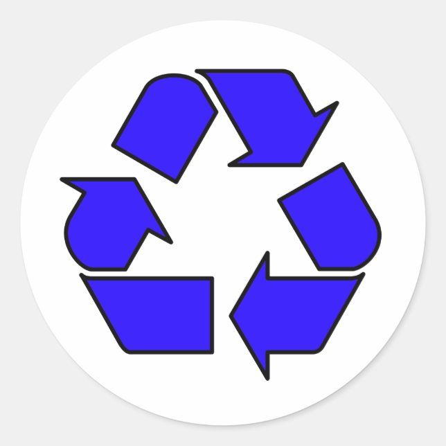 Recyceltest-Symbol-Pfeil 3R für die Wiederverwendu Runder Aufkleber (Vorderseite)