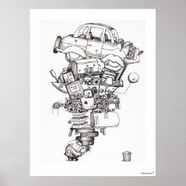 Recycle (1970) Vintag illustriert Poster