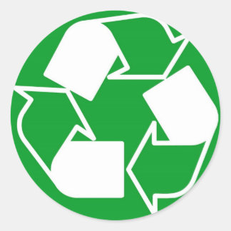 recycle bitte runder aufkleber