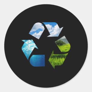 Recycle des Umweltschutzes auf der Erde Runder Aufkleber