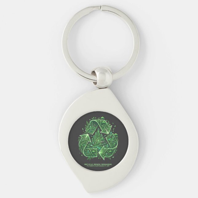 Recycle Die Zukunft Schlüsselanhänger (Vorderseite)