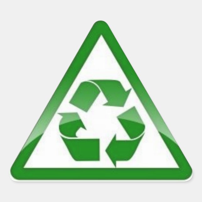 Recycle Dreieckiger Aufkleber (Vorderseite)