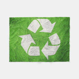 Recycle ein Symbol auf Grunge Hintergrund. Grünes Fleecedecke
