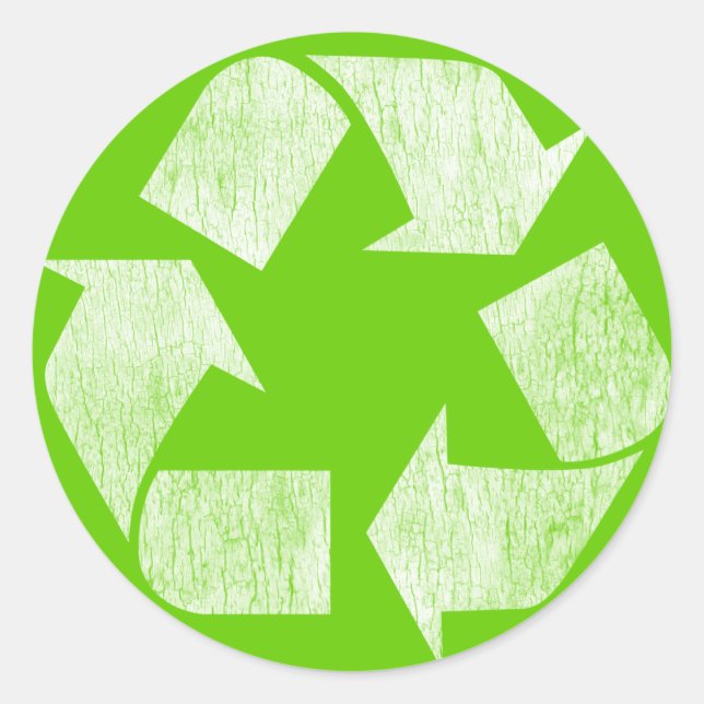 Recycle - Grün gehen Runder Aufkleber (Vorderseite)