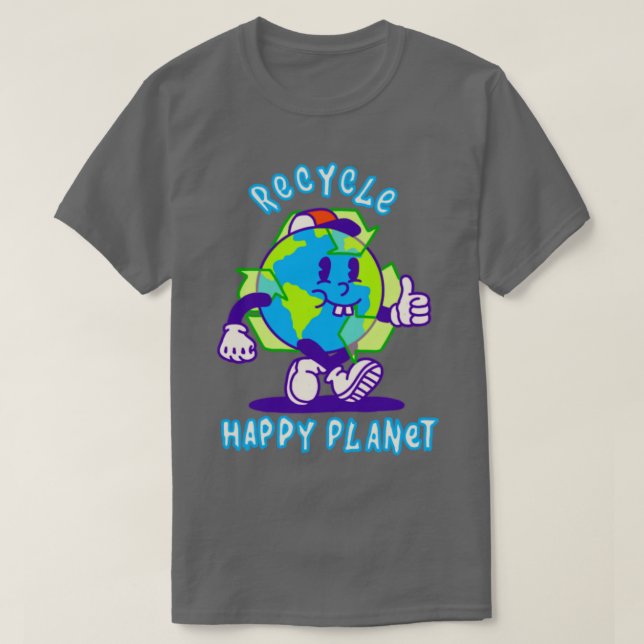 Recycle Happy Planet T-Shirt (Design vorne)