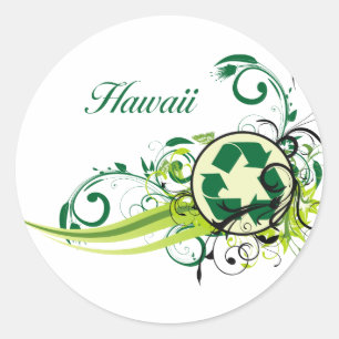 Recycle Hawaii Runder Aufkleber
