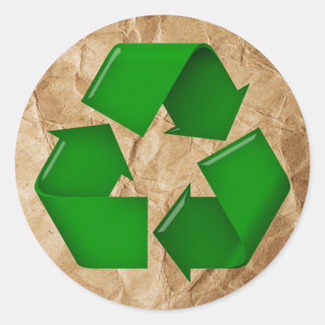 Recycle - Krummpapier Runder Aufkleber (Vorderseite)