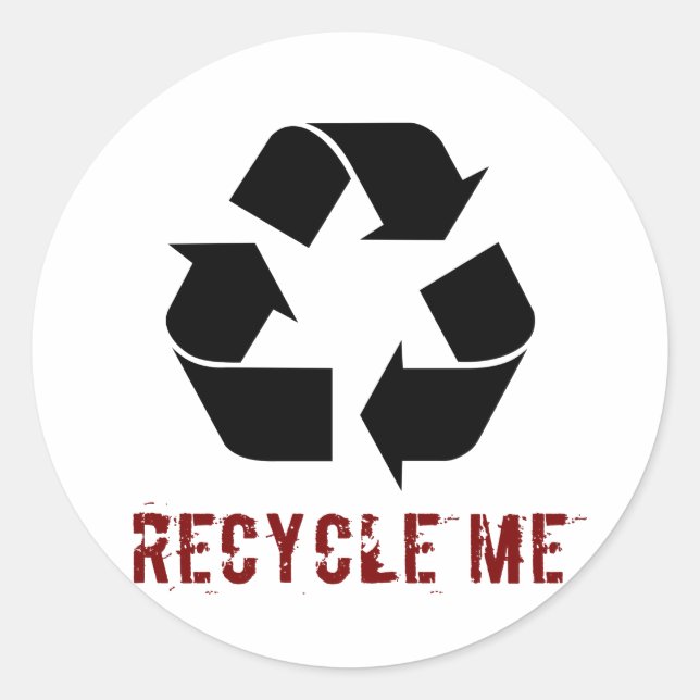 Recycle mir runder aufkleber (Vorderseite)