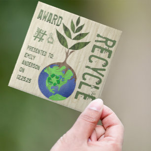 Recycle Tree Earth Globe Wood Grain Fliese