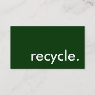 recycle. visitenkarte