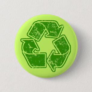 Recycling-Grafik im Vintage-Stil Button