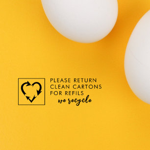 Recycling Heart Benutzerdefinierte Text-Eierkarton Permastempel