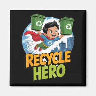 Recycling-Held Kinder Erdentag Magnet