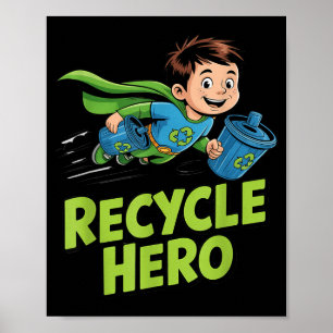 Recycling-Held Kinder Erdentag  Poster