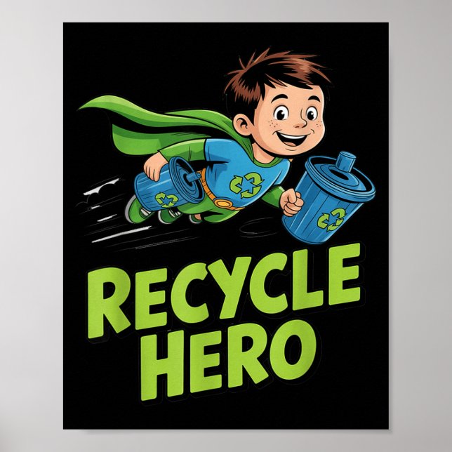 Recycling-Held Kinder Erdentag  Poster (Vorne)