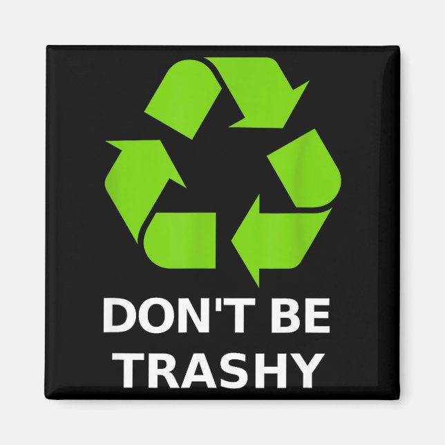 Recycling Keine Müll Recycling Grüne Erde  Magnet (Vorne)