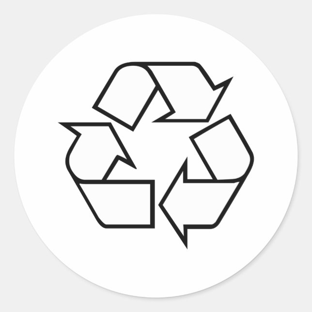 Recycling Runder Aufkleber (Vorderseite)
