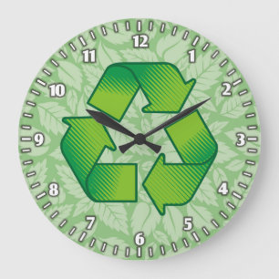 Recycling-Symbol Große Wanduhr