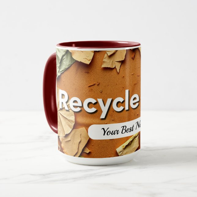 Recycling-Textur Tasse (Vorderseite Links)