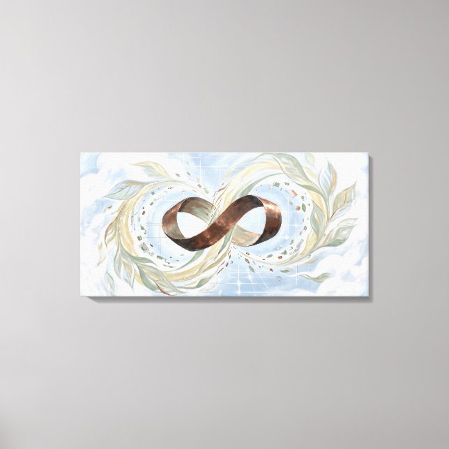 Recycling-Unendlichkeit-Kunst. Zero-Waste-Abstrakt Leinwanddruck (Vorderseite)