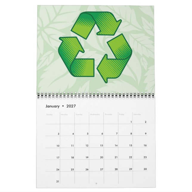 Recyclingsymbol Kalender (Jan 2027)