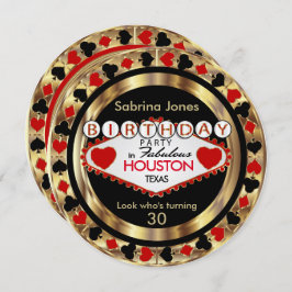 Red 00. Geburtstagsparty - DIY City & Staat Einladung