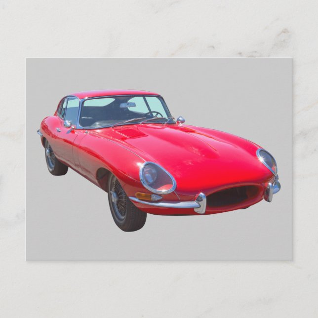 Red 1964 Jaguar XKE Antique Sports Car Postkarte (Vorderseite)