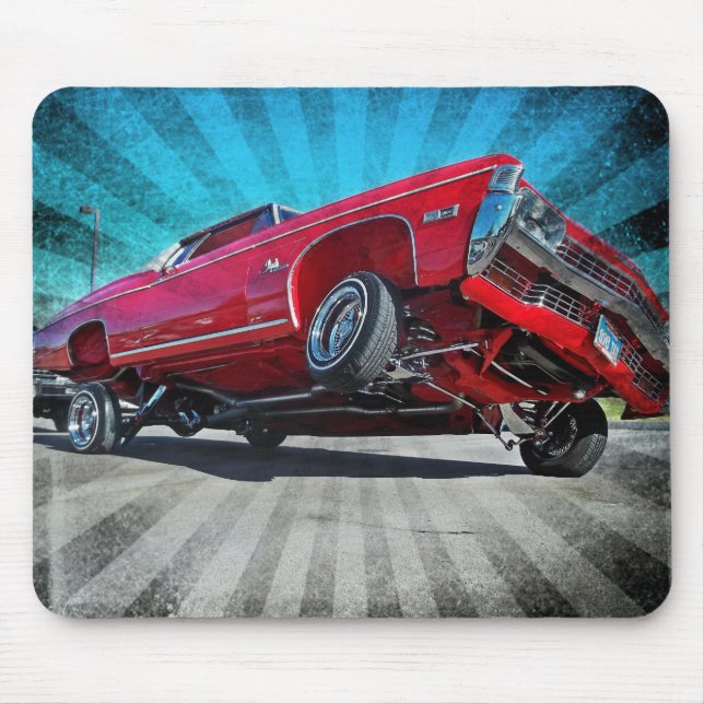 Red 1968 Lowrider Chevy Impala Mousepad (Vorne)