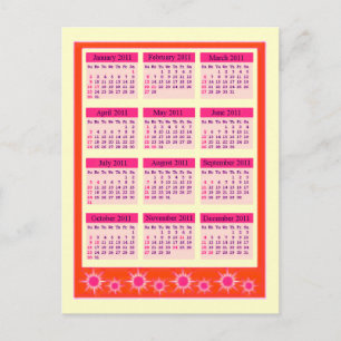 Red 2011 Jahr auf einen Blick Postkarte