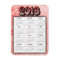 Red 2018 Calendar Kühlschrank Locker Magnet
