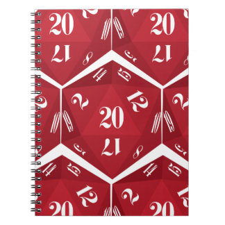 Red-20-Sided-Dice-Pattern Notizblock
