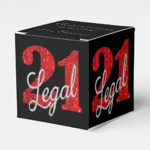 Red 21 und Legal   Modern 21. Geburtstag Custom Geschenkschachtel