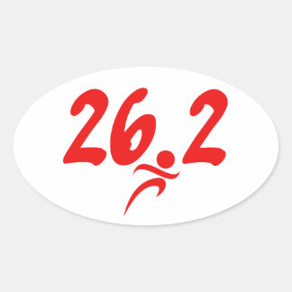 Red 26,2 Marathon Ovaler Aufkleber