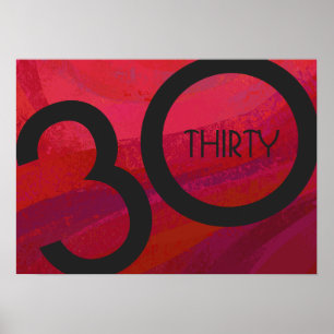 Red 30 Jahrzehnt Geburtstag Poster