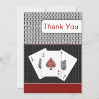 Red 3 Asse vegas Hochzeit Danke Karten