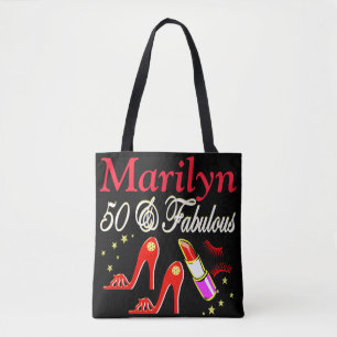 RED 50 UND FABULOUS PERSONALISIERT TOTE BAG