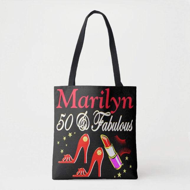 RED 50 UND FABULOUS PERSONALISIERT TOTE BAG (Vorderseite)