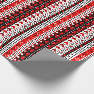 Red 8 Bit Liebe Herz Geschenkpapier