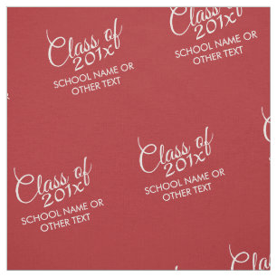 Red Abschluss Class of Custom Year and Text Stoff