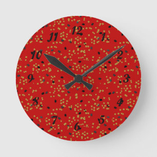 Red Abschluss Confetti Clock Runde Wanduhr