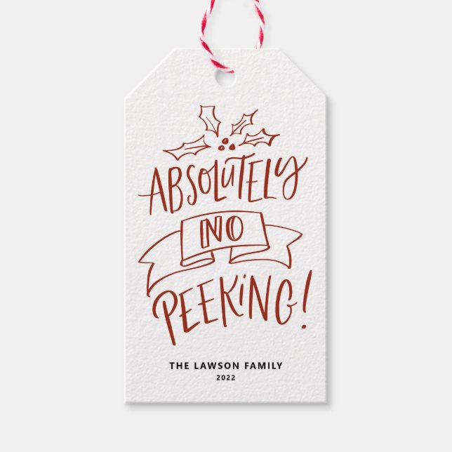 Red Absolut keine Pechbriefe Weihnachten Geschenkanhänger (Vorderseite)