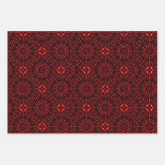 Red Abstract Geschenkpapier Set