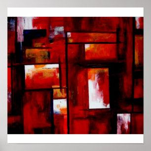 Red Abstrakt Art Print Poster