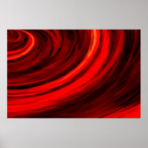 Red Abstrakt Circles Digital Art Poster Print