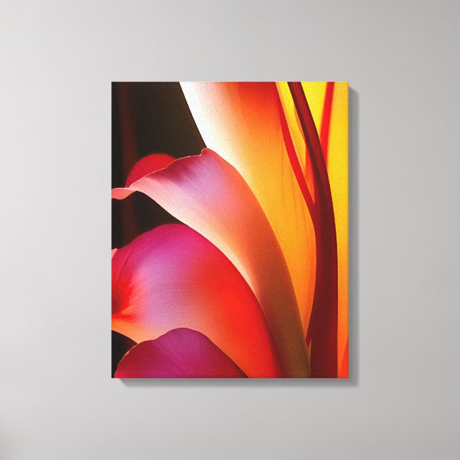 RED ABSTRAKT FLORAL LEINWANDDRUCK (Vorderseite)