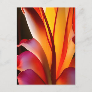 RED ABSTRAKT FLORAL POSTKARTE