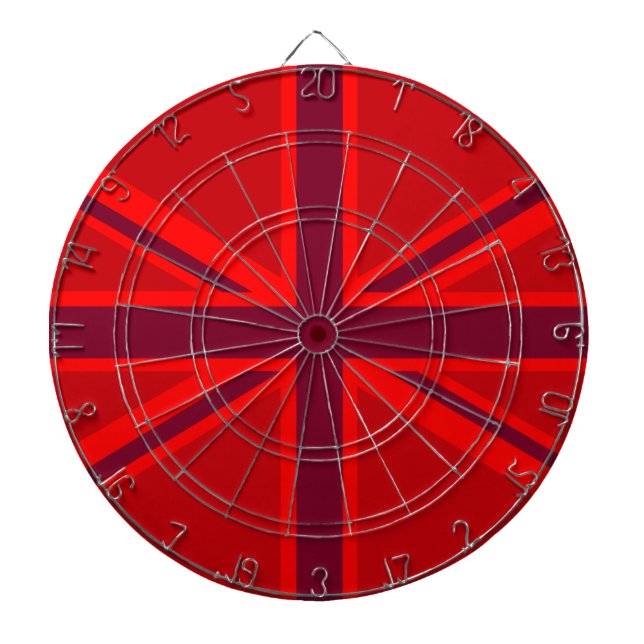Red Accent Union Jack Design Dartscheibe (vorne)